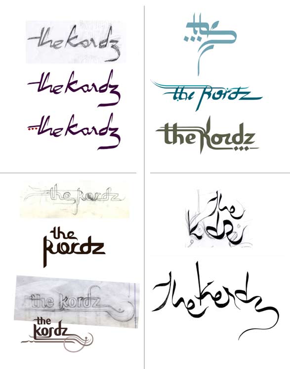 THE KORDZ logo process sketches